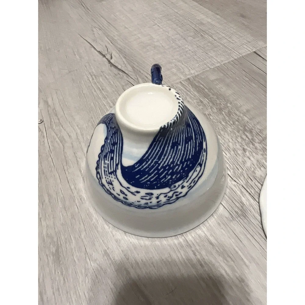 Anthropologie From the Deep Nautical Ship Kraken Octopus Cup Saucer Fisherman